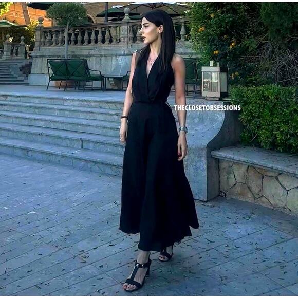 Zara Navy Halter Maxi Dress - Picture 8 of 16